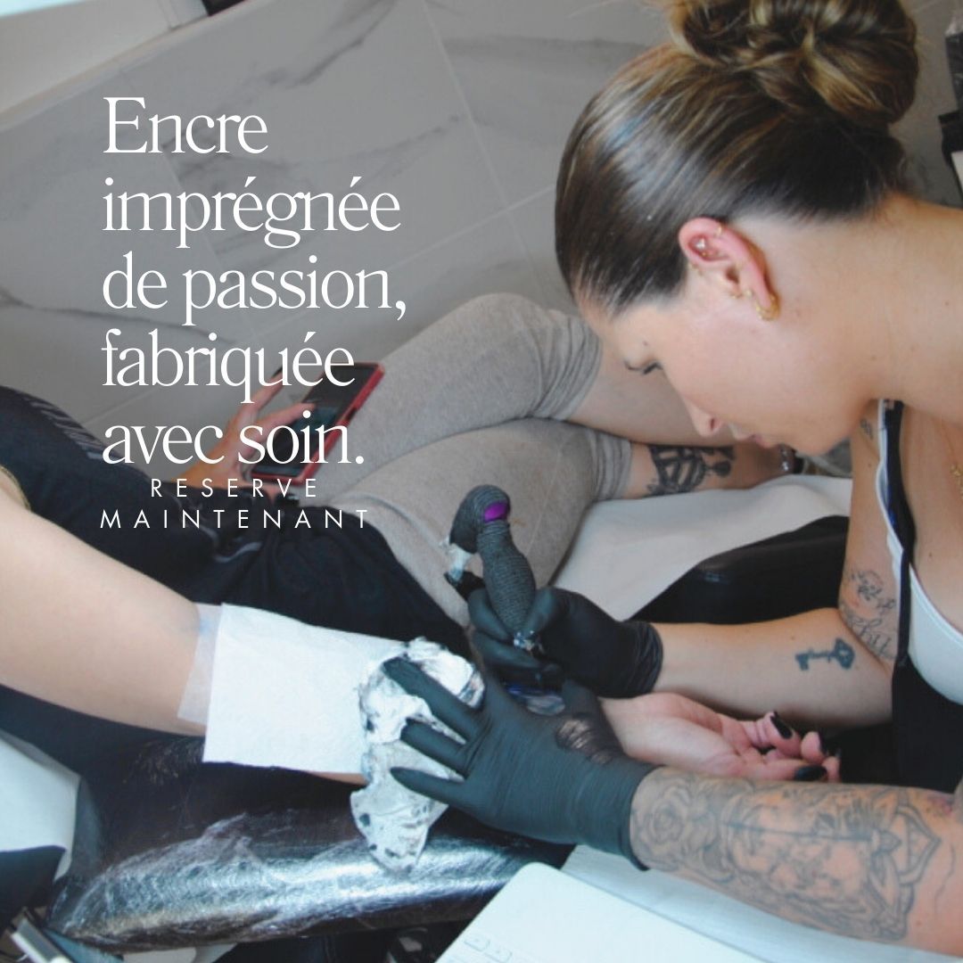 Affiche pour prendre RDV au salon de tatouage