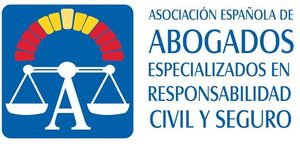 Logotipo del Colegio de Abogados de España, que muestra una escala y un semicírculo dentro de un cuadrado azul.
