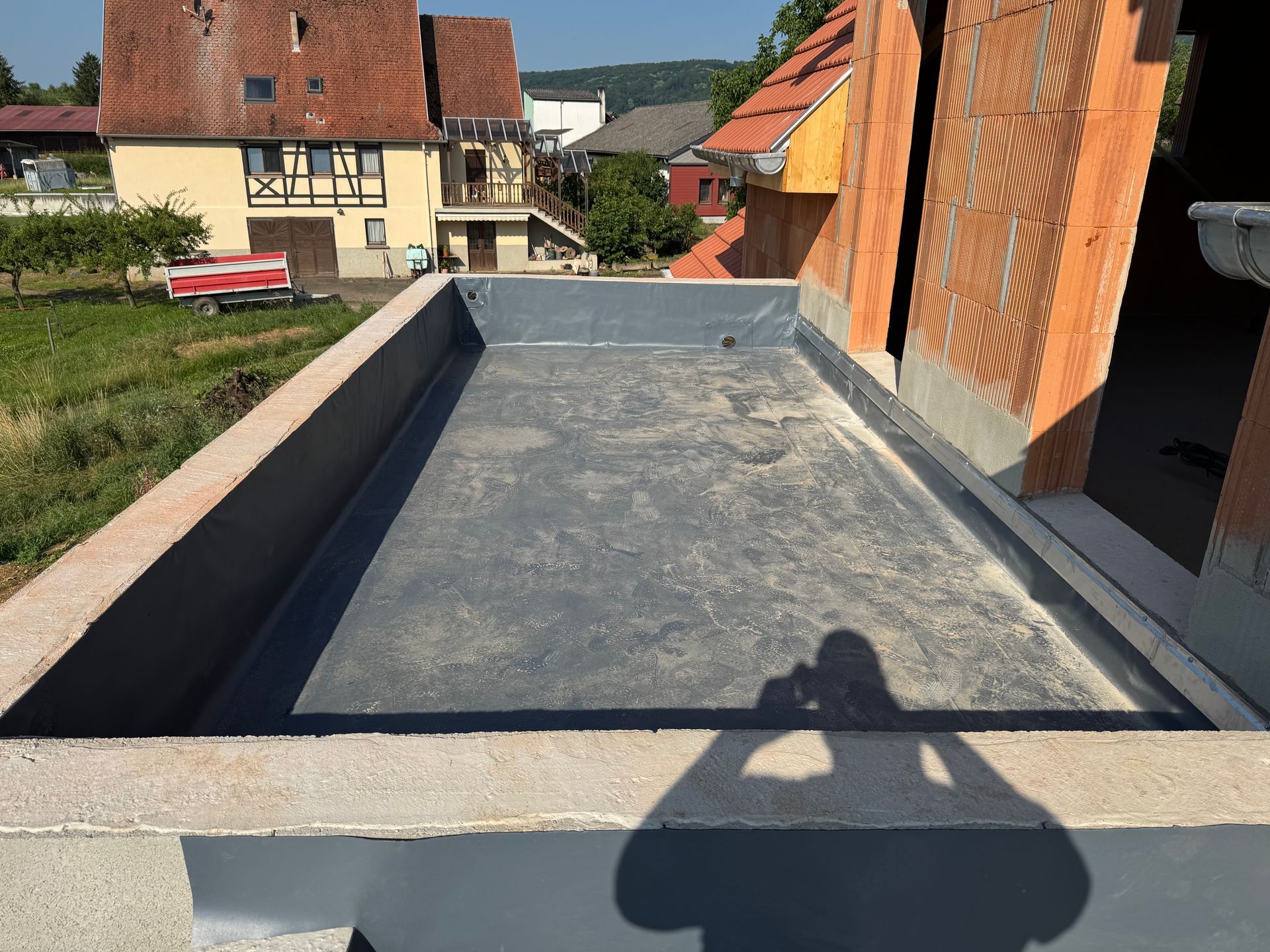 Fin de réalisation d'étanchéité avec membrane PVC