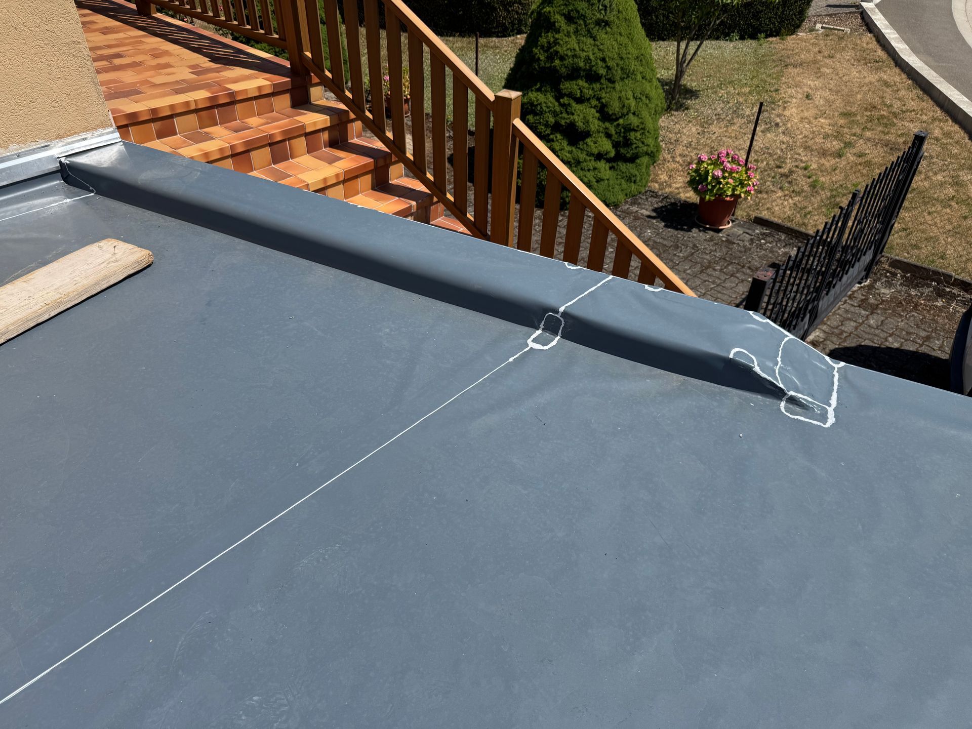 Détail de chantier d'étanchéité 