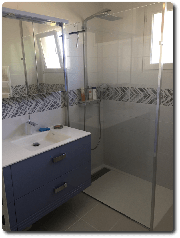 Rénovation salle de bains douche italienne