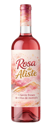 Una botella de vino rosado 