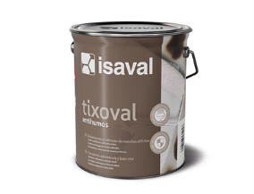 Una lata de pintura Isaval Tixoval sobre un fondo blanco.