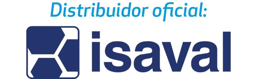 Se muestra un logotipo de isaval sobre un fondo blanco.