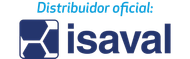 Se muestra un logotipo de isaval sobre un fondo blanco.