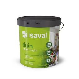 Un cubo de pintura Isaval Duin sobre un fondo blanco.