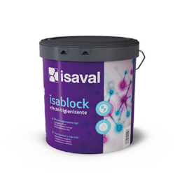 Un cubo de isaval está sobre una superficie blanca.