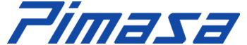 Un logotipo azul y blanco para fimasa sobre un fondo blanco.