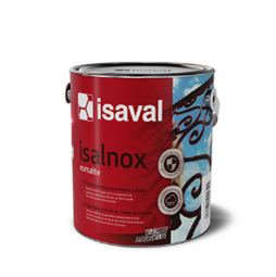 Una lata de isaval reposa sobre una superficie blanca