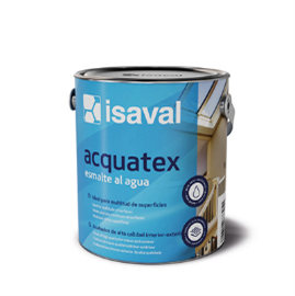 Una lata de isaval acquatex sobre un fondo blanco