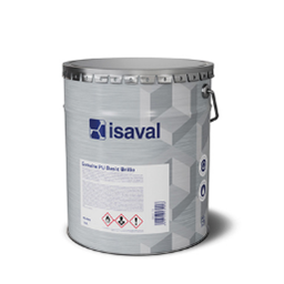 Una lata de pintura isaval sobre un fondo blanco