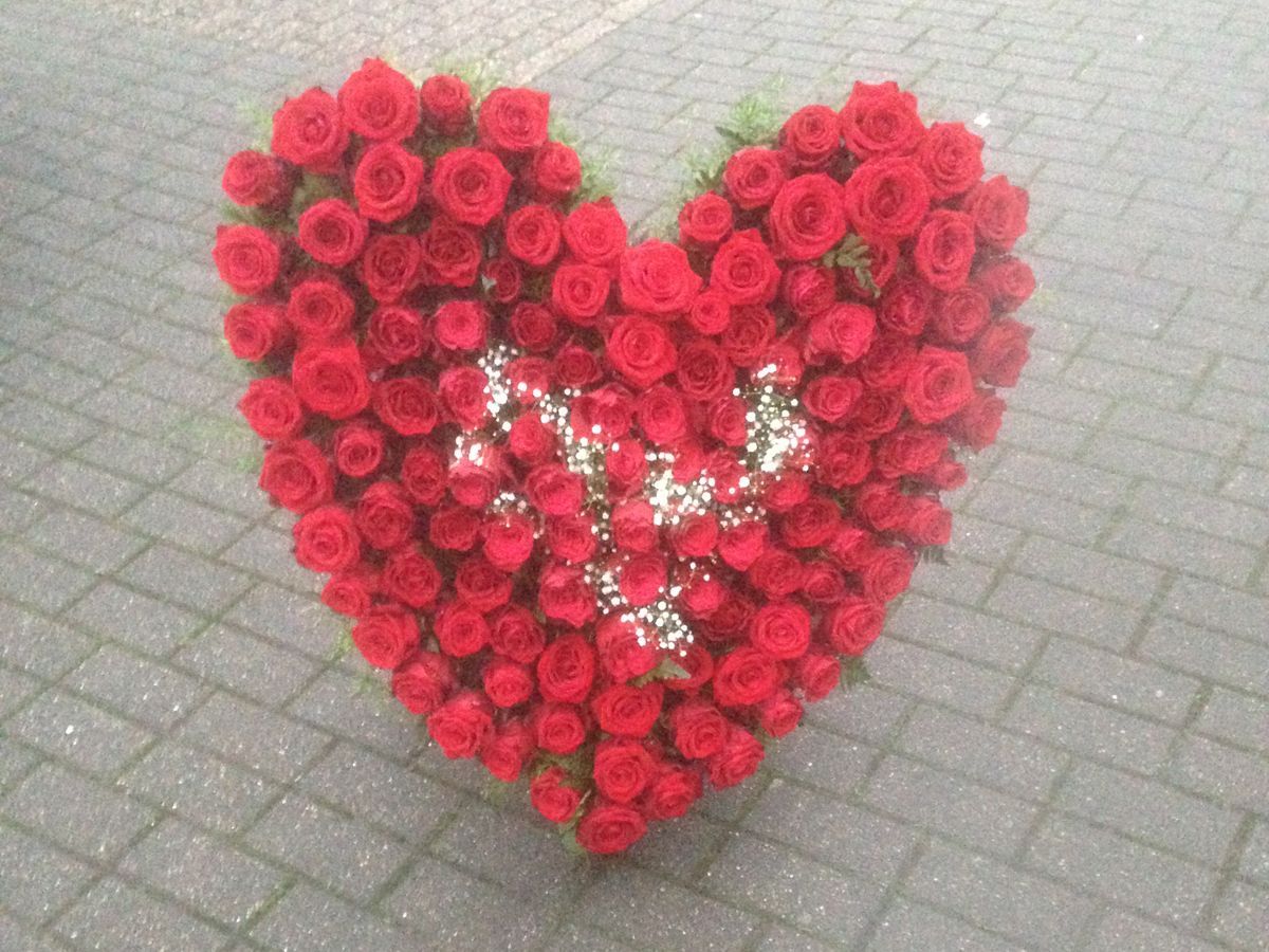 Blumenstrauß in Herzform