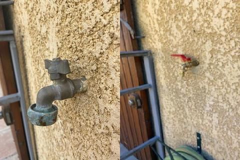 Remplacement d'un robinet d'arrêt de jardin