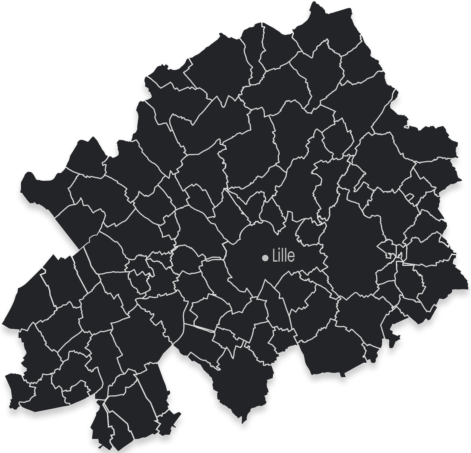 Carte de la Métropole de Lille.
