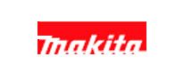 El logotipo de Makita es rojo y blanco sobre un fondo blanco.