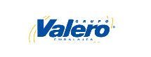 El logotipo de valero es azul y blanco sobre un fondo blanco.