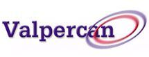 Un primer plano de un logotipo de valpercan sobre un fondo blanco.