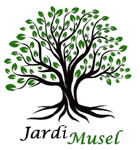 El logotipo del Jardín del Museo tiene un árbol con hojas verdes.