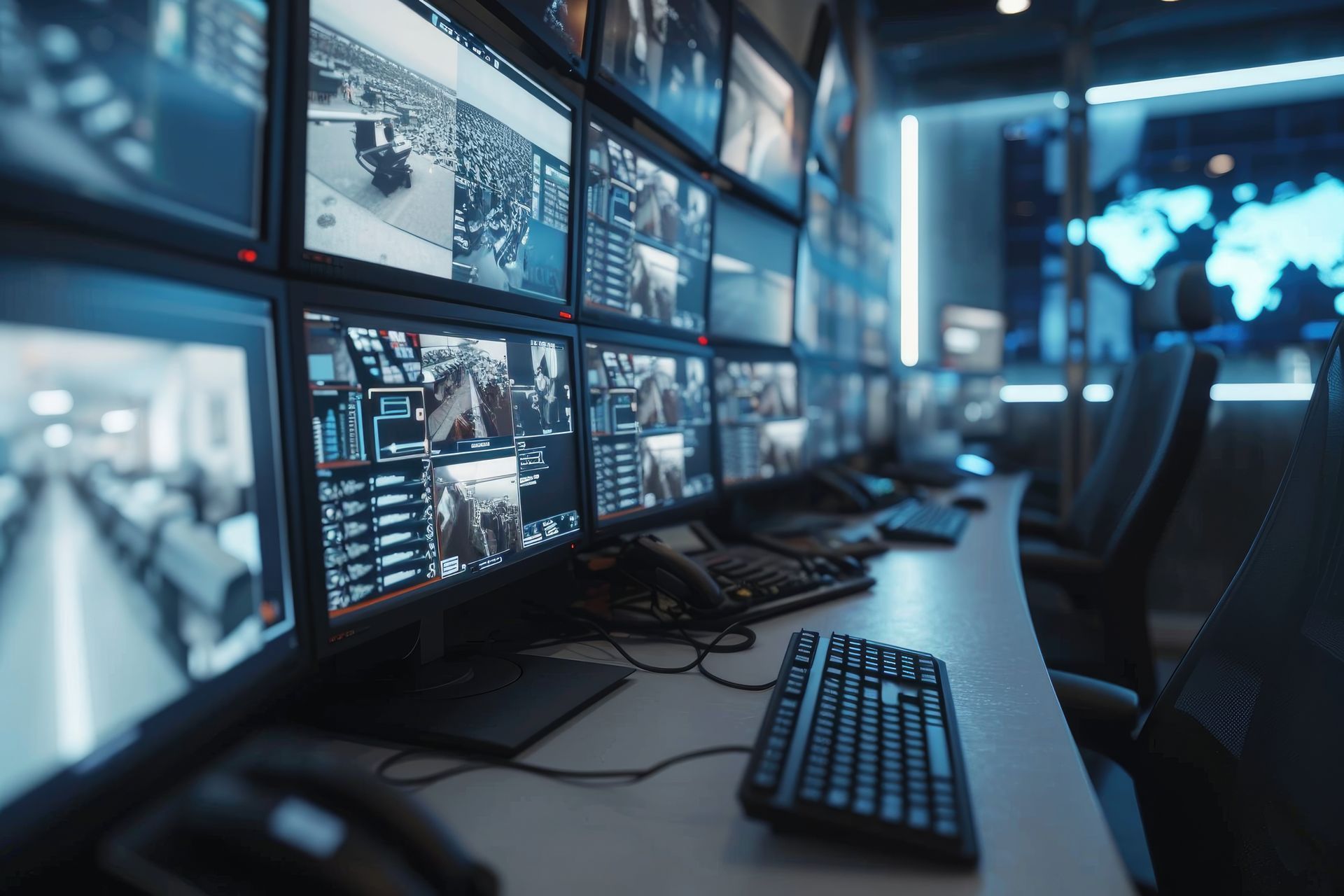 Des écrans de télésurveillance
