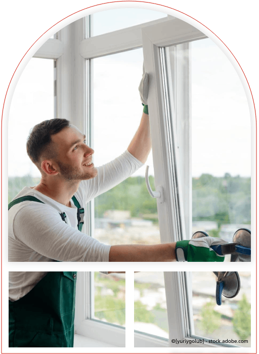 Mann öffnet ein Fenster