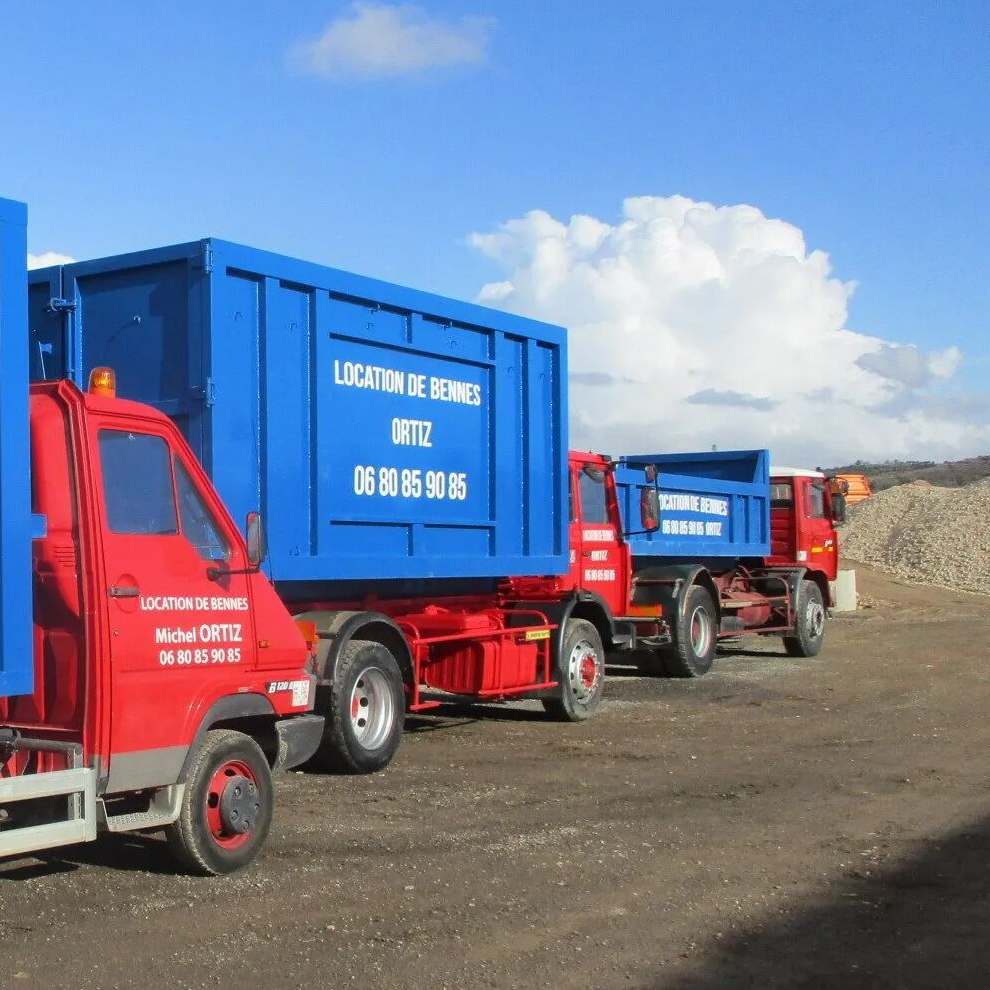 Camions-bennes disponibles à la location