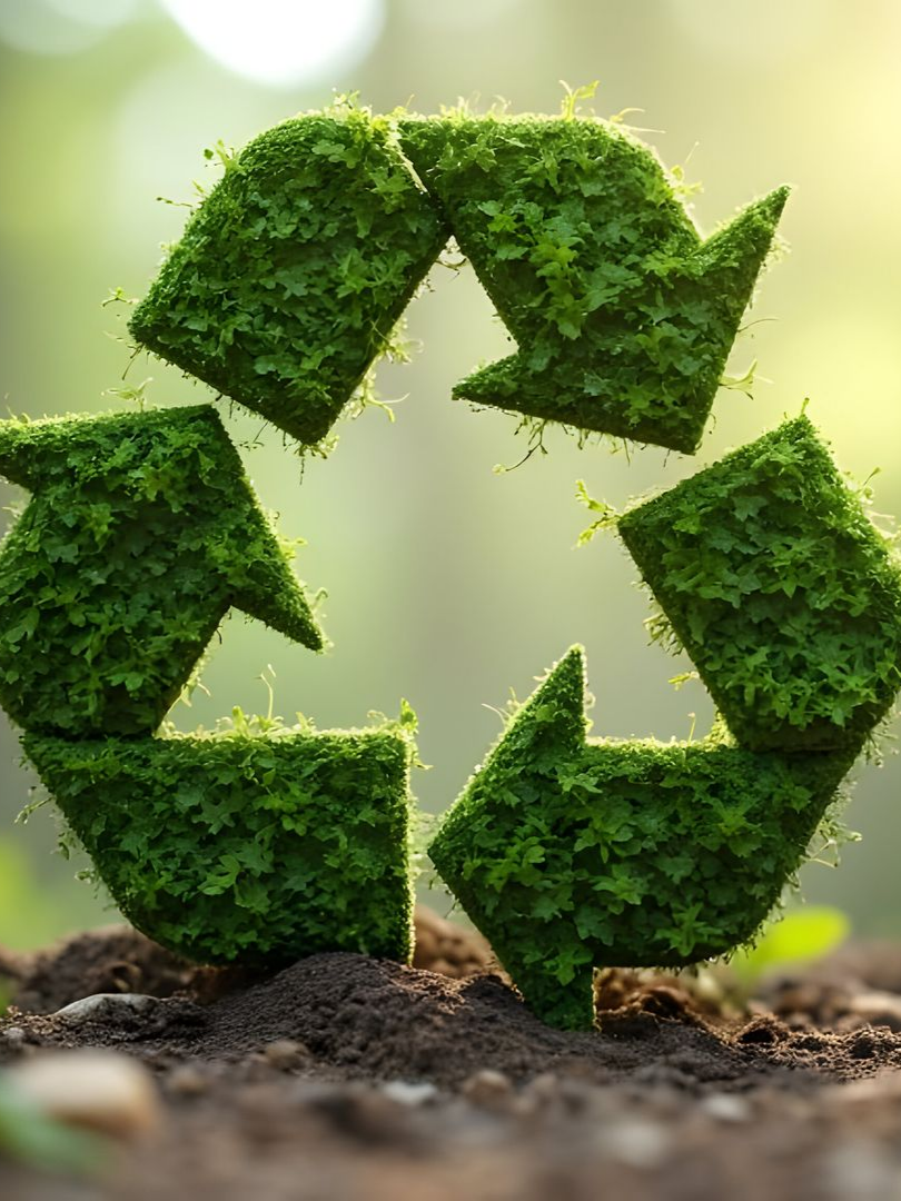 Symbole du recyclage en mousse