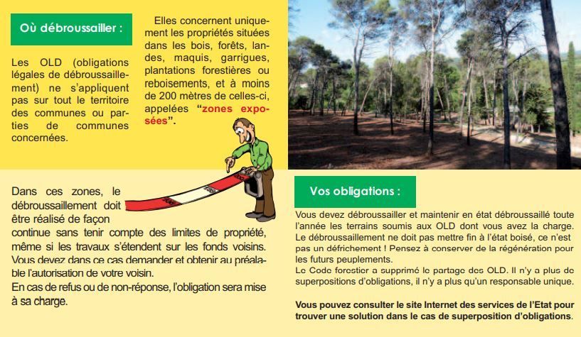 Des informations sur le débroussaillage.