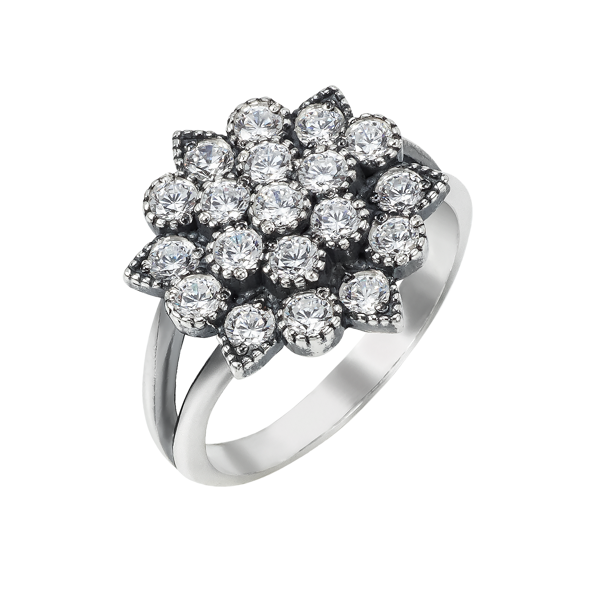 Bague en or gris et diamants