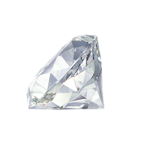 Gros diamant sur fond transparent