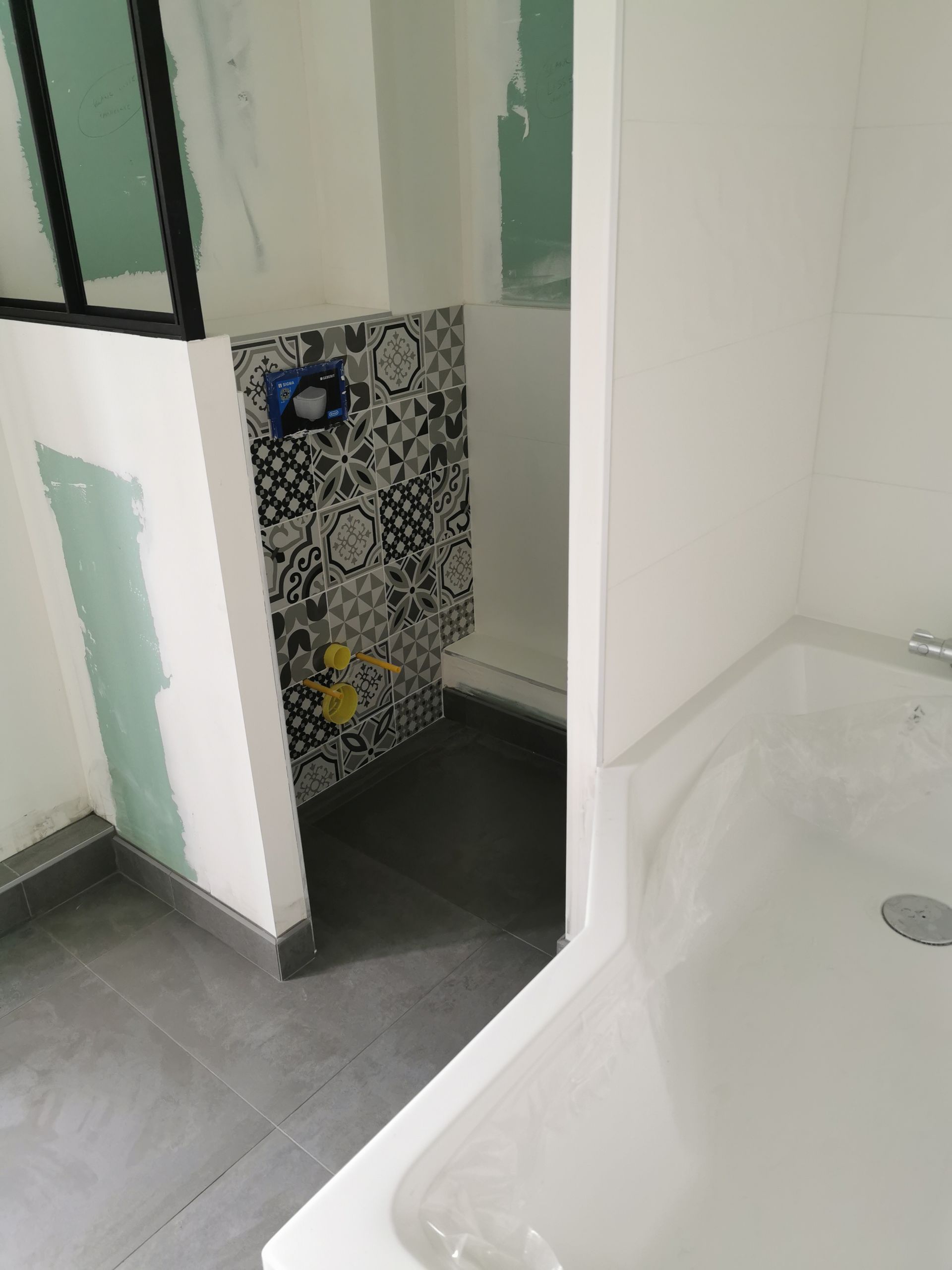 Construction d'une douche