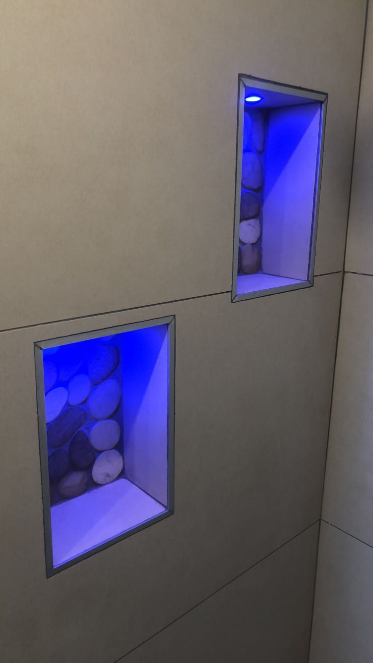 Mur de douche avec niches