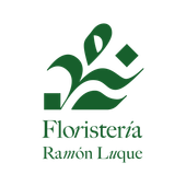Un logotipo verde para la floristería ramon luque sobre un fondo blanco.