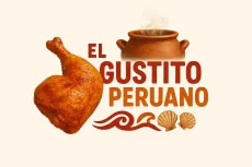 Logo for Peruvian food: A llama, text 