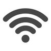Icono de señal Wi-Fi en gris oscuro sobre fondo blanco