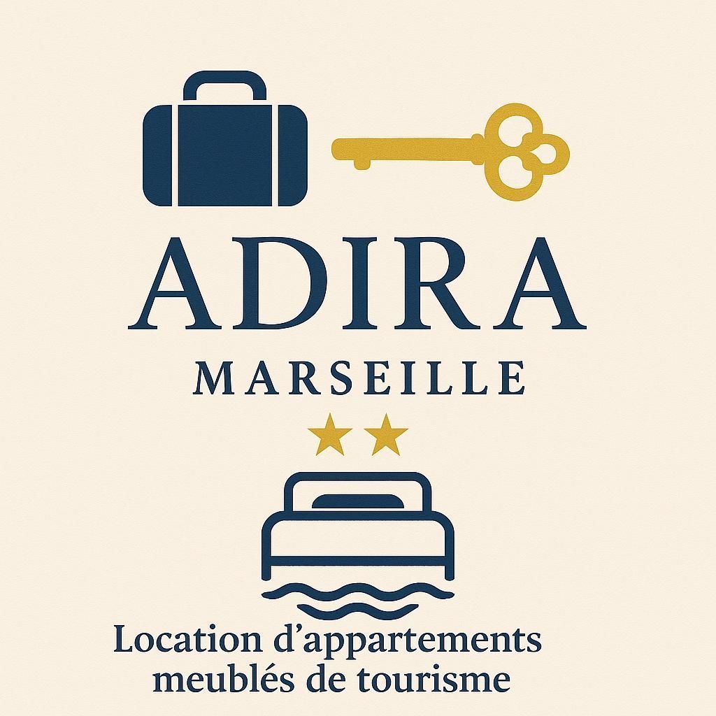 The logo for adira location d ' appartements marseille vieux port