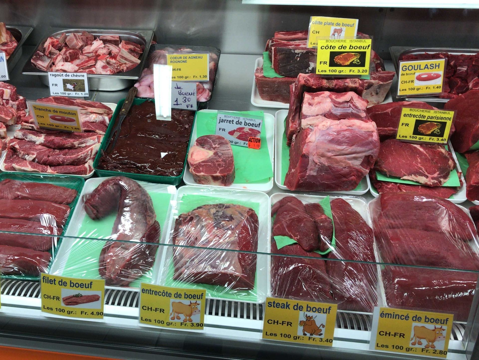 Marché Istanbul-boucherie halal-bœuf agneau veau volaille-Fribourg