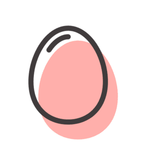 Óvalo rosa simple con un contorno negro y un pequeño reflejo blanco sobre un fondo blanco.