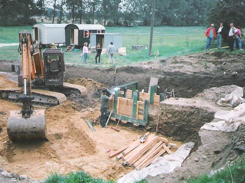 Bergung eines römischen Brennofens