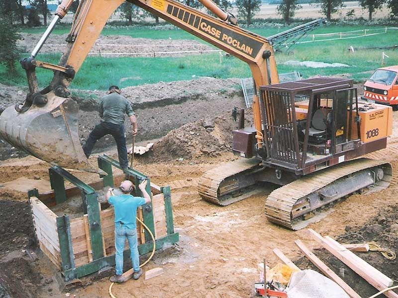 Bergung eines römischen Brennofens