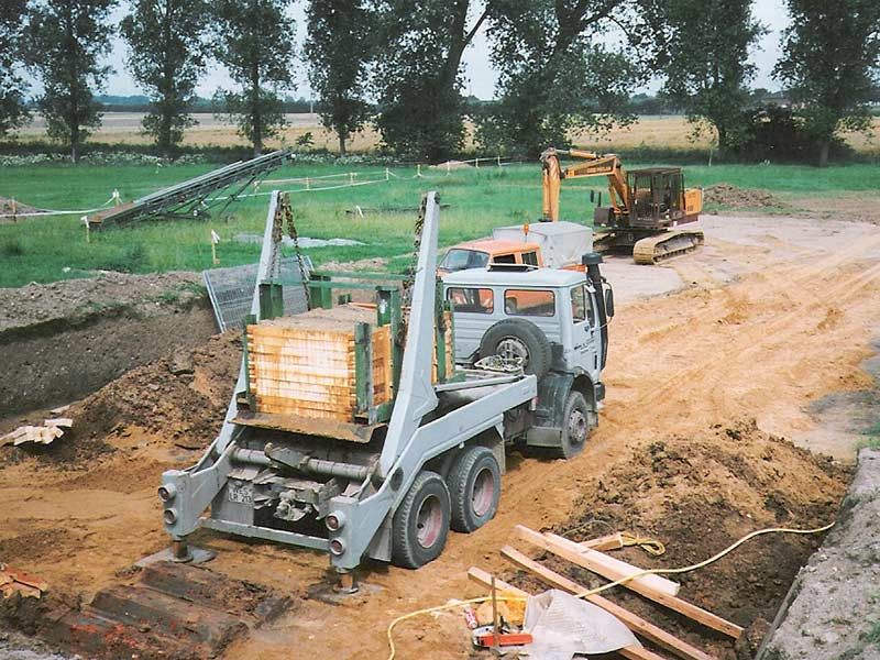 Bergung eines römischen Brennofens