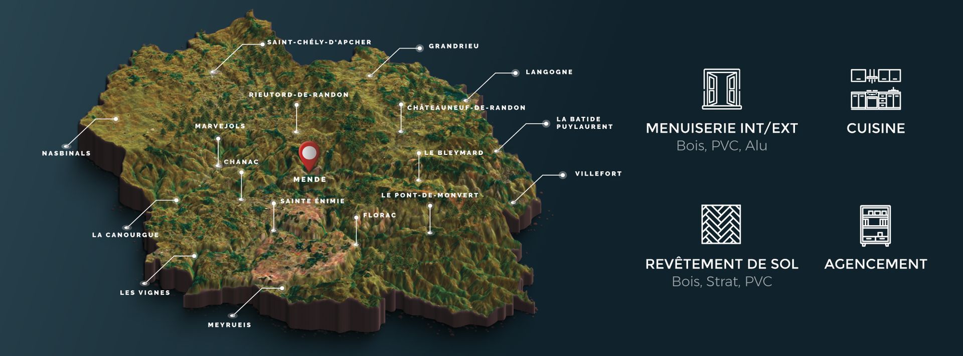 Carte de la Lozère.