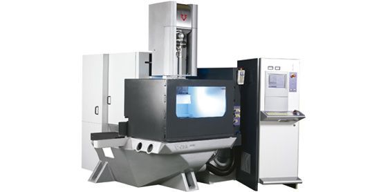 Una máquina con una luz azul que sale de ella