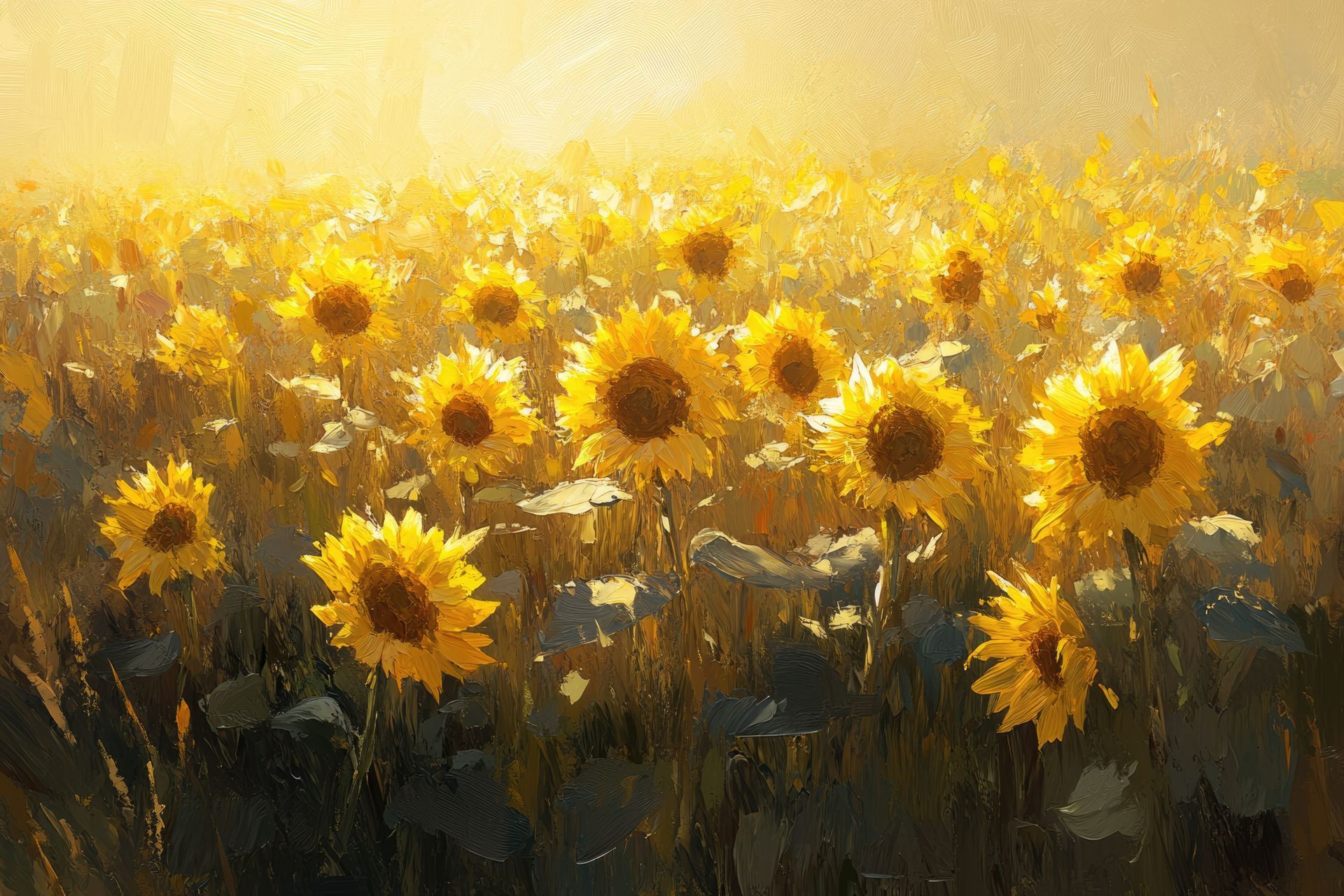 Un champs de tournesols.