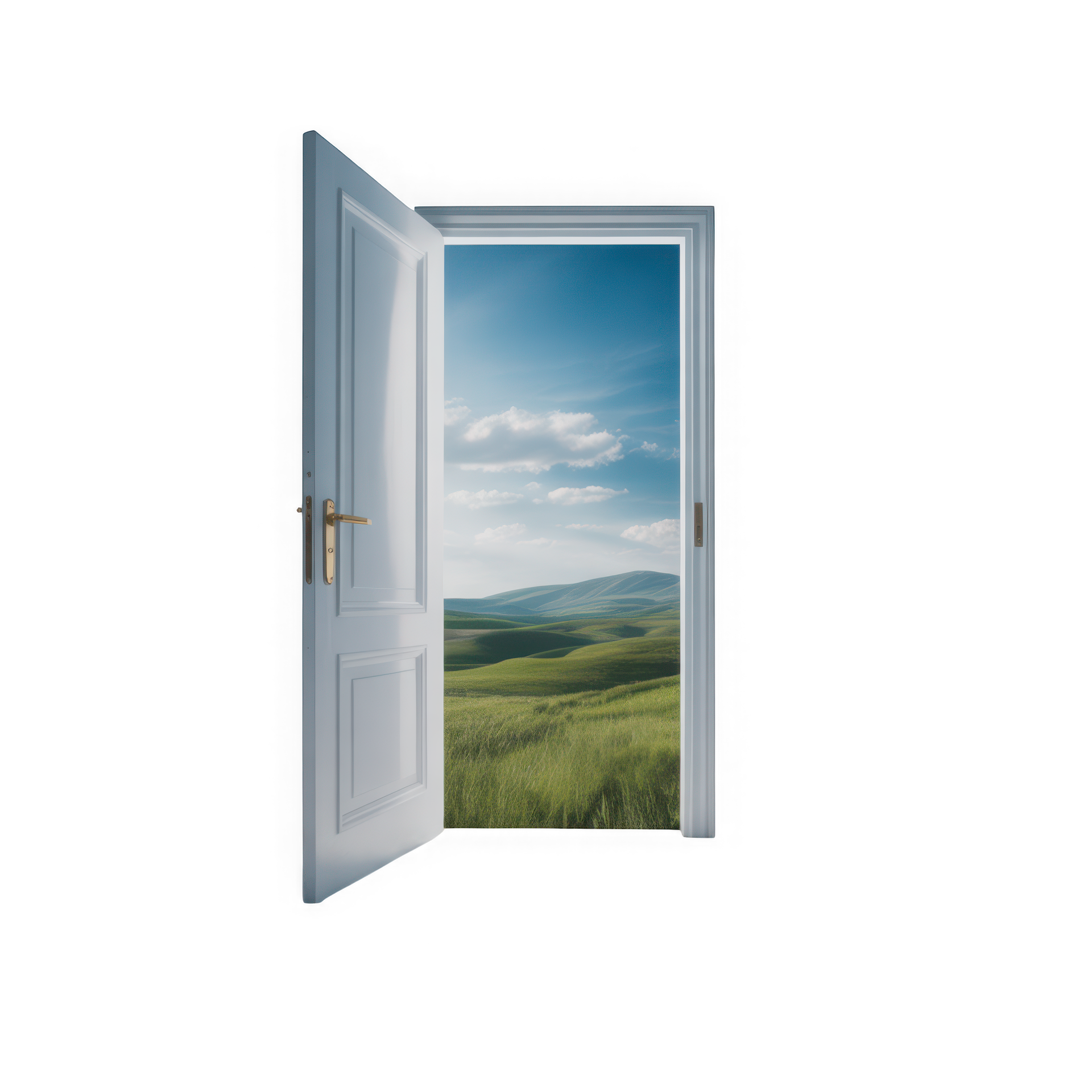 Des fleurs et une porte.