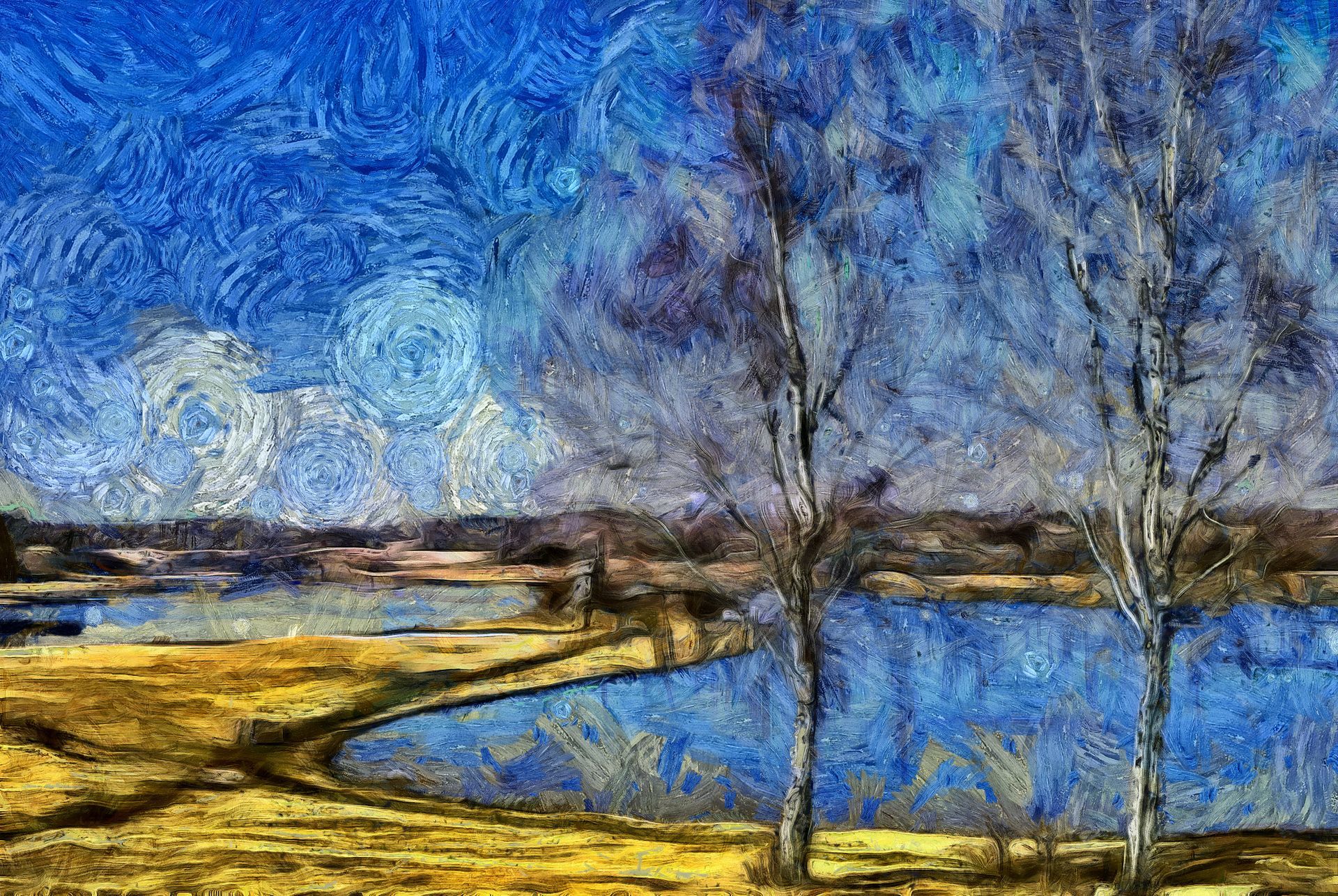 Un paysage et un lac.