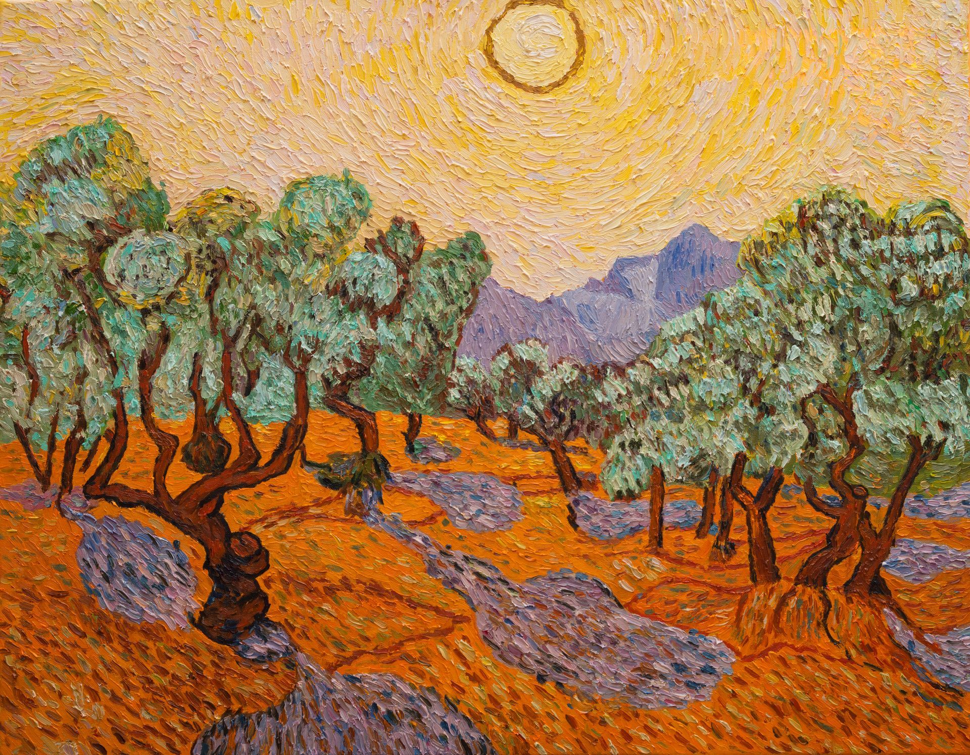 Des arbres et des montagnes.