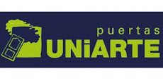 Un logotipo azul y verde para una empresa llamada uniarte.