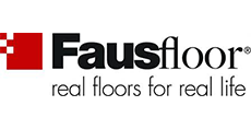El logotipo de fausfloor: pisos reales para la vida real.