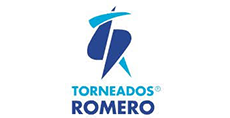 Logotipo de Romero girado sobre fondo blanco.