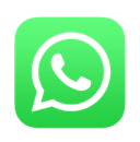 WhatsApp app icon: White phone receiver inside speech bubble on a green rounded square background.